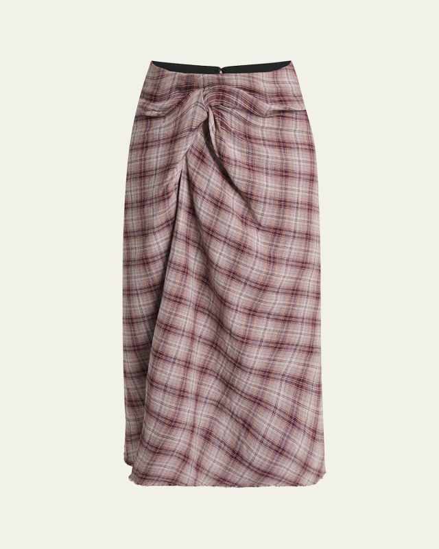 Nicole Plaid Midi Skirt